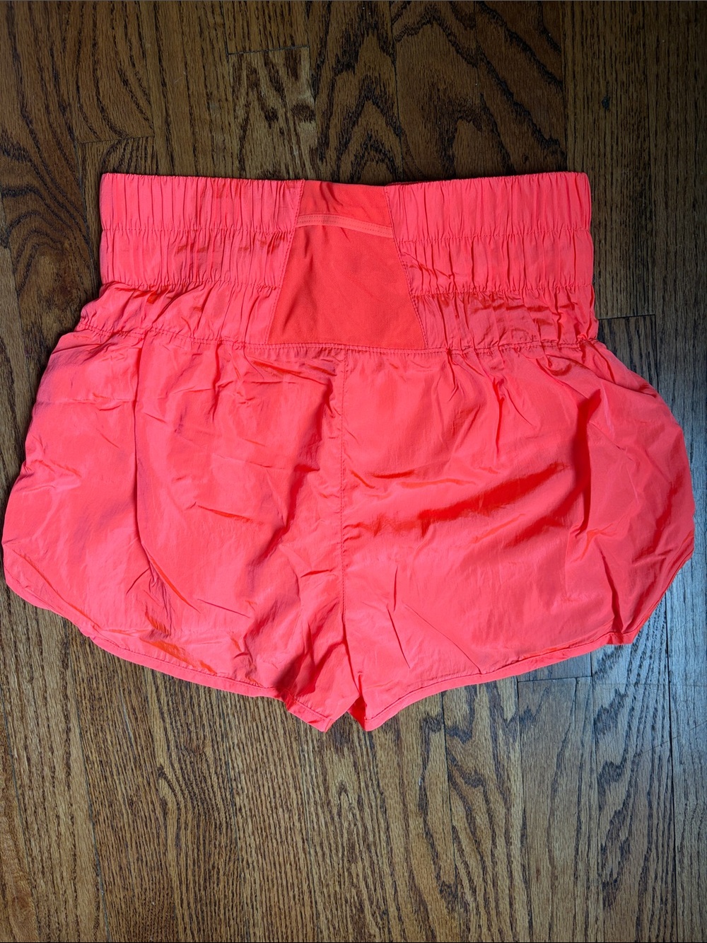 Free People Movement Women's High-Waist Neon Coral Athletic Shorts - Picture 3 of 4